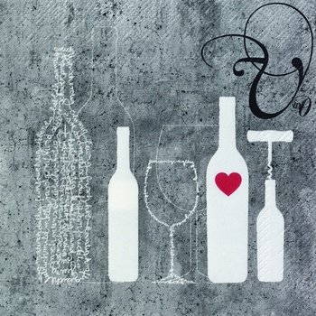 P.e.T. Vino Serviette Flasche + Glas