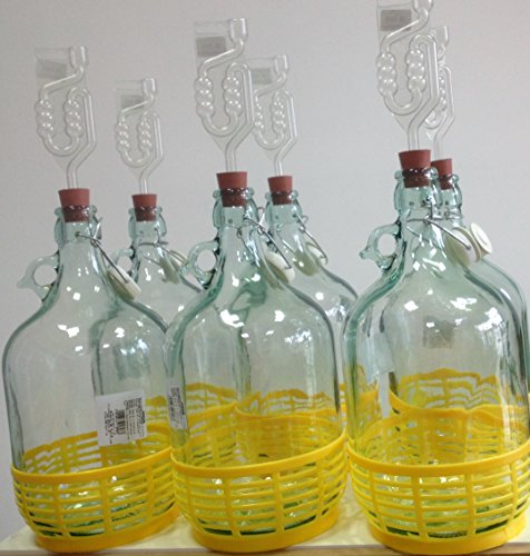 SET 24tlg. FLASCHE GÄRBALLON + STOPFEN + GÄRRÖHRCHEN + BÜGELVERSCHLUSS 5L BDP5D