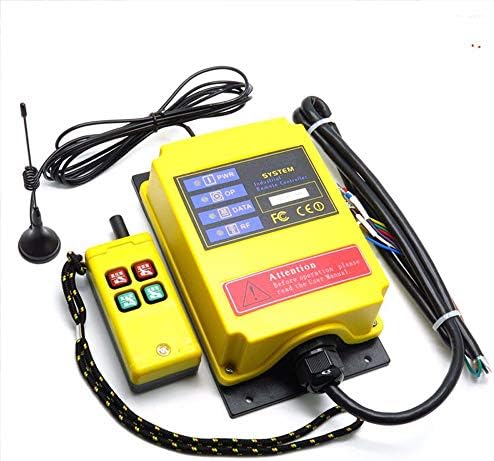 Industrial Wireless Remote Controller Start Stop Electric Hoist Crane Switch for Slurry Pump Slime Pumps, 1 Transmitter 1 Receiver, 500m Distance F21-2S-TXZB