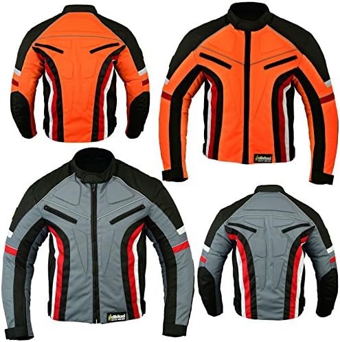 Hilbro Men's Short Motorbike Motorcycle Jacket Wind Waterproof Armoured All Sizes/Weather S Grey