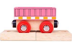 BIGJIGS TOYS Bigjigs Rail Wood Rose Wagon - d'autres Grandes Marques de Rail en Bois sont compatibles