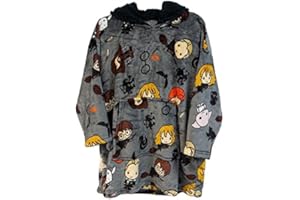 Bioworld Harry Potter Official Merchendice Hogwarts Chibi Characters Kids Snuggle Oversized Hoodie