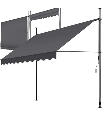 Amazon.de: Seitenmarkise fr Balkon und Terrasse, mit Bodenmontage,  Sichtschutz, Sonnenschutz, Seitenrollo 190 x 300 cm, Lemon