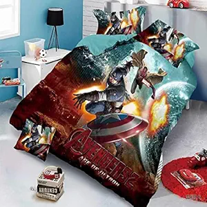 SKY HOME FURNISHING Cotton_Boys Version Double Bedsheet with 2 Pillow Covers_Colour-Multi-Size-90X100 Inch_Fabric-Cotton_Boys Version