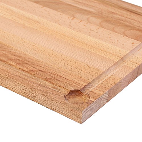 NATUREHOME Schneidebrett mit umlaufender Saftrille 58 x 36 cm Buchen-Holz Tranchierbrett Küchenbrett - 6