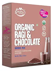 Early Foods - Organic Ragi & Chocolate Health Drink Mix for Kids 200g|Organic Chocolate Mix for Milk|Kids Drink