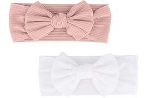 BLEEZM 2 Piezas Diademas Bebe de Nylon Cintas Bebe Turbante Bebe Niña Lazos Cabeza Bebe Niña Cinta Para Cabeza Bebe Diadema Lazo Niña Diadema Pelo Bebe Niña Lazos Para Bebe Diademas Bebes