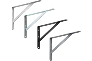 BRESKO Schwerlastträger Schwerlastkonsole Regalhalter Regalwinkel Regalträger Schwerlast Wandträger 2 Stück (Schwarz, 500x330x30 mm)