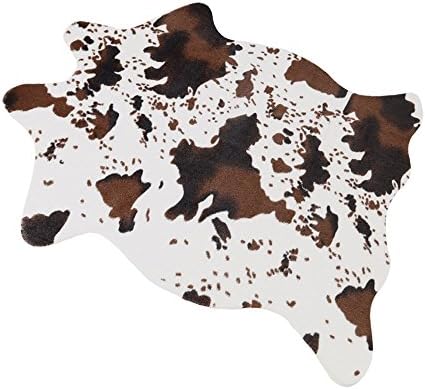 WalkingToSky Cow Print Rug Area Rugs Non-Slip Mat Animal Hide Carpet for Decorating Room 3.6x2.5 Feet