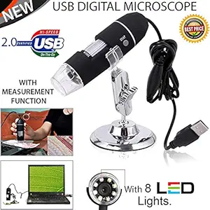 Microware 1000x 2MP 8 LED USB Portable Digital Microscope/Dermascope/Endoscope Zoom Camera Magnifier +Stand (Windows 1000x)