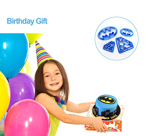 ilauke 4tlg. Keks Fondant Ausstecher Batman Super Hero Ausstechformen Superman Sugarcraft Cake Cookies Toast Cutter Dekoration Modellierwerkzeug Deko Stempel Set - 6