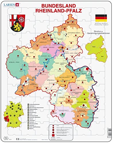 Preisvergleich Produktbild Larsen Puzzle 70 Teile - Rahmenpuzzle - Bundesland: Rheinland-Pfalz