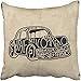 Produktbild OUDNF Wurfkissenbezug Polyester 18 X 18 Inches Black Vintage Sketch Car with Wording 1960s Air History Moto Motorcycle Speed Travel Decorative Cushion Pillow Case Square Two Sides Print for Home