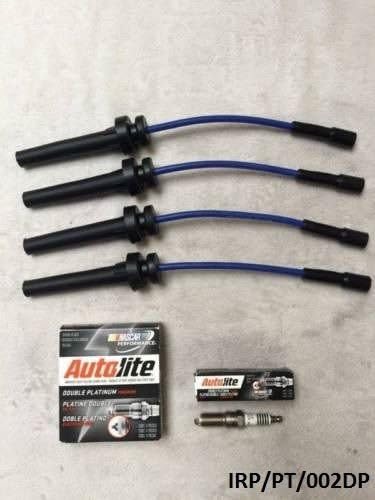AUTOLITE NTY 4 x DOUBLE Platinum Spark Plug & Ignition Cables PT Cruiser 1.6L, 2.0L, 2.4L & 2.4T 2001-2010 / Sebring 2.4L 2001-2006