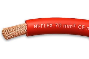 MKGT Red & Black Battery/Starter/Welding Flexible PVC Cable Wire 110/170/345 Amp 16mm 25mm 35mm (70mm² Red, 2 Meters)