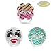 Produktbild Pop Handy Finger Ring-Halterung Ständer Sockel mit Drei Auto Mount-Gold Glitzer Rosa Zebra Stripes-Diamond Bling Rot Love Lippen mit Glasses-Dragon Waage Mermaid
