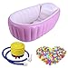 Produktbild jycra Baby aufblasbare Badewanne Thicker Robuster Pool Dusche, Waschbecken mit Inflator Pumpe + 50 Stück Colorful Bälle, Indoor, Outdoor, Sport, Spielzeug für Babys und Kinder, PVC, rose, 35.58x25.20x11.02inch