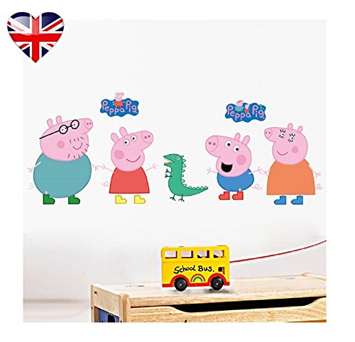 Peppa Wutz-Aufkleber, Abziehen & Aufkleben, perfekt für Kinderzimmer/Spielzimmer