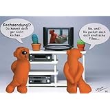 Lustige Postkarte von Tatzino - Kochsendung? Du kannst doch gar nicht kochen!