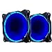 Produktbild EZDIY-FAB 120mm LED Silent Lüfter für PC, Gehäuse-Kühler und Radiatoren Flüsterleise Hohe Airflow PC Computer Gehäuselüfter, 2er-Pack-blau