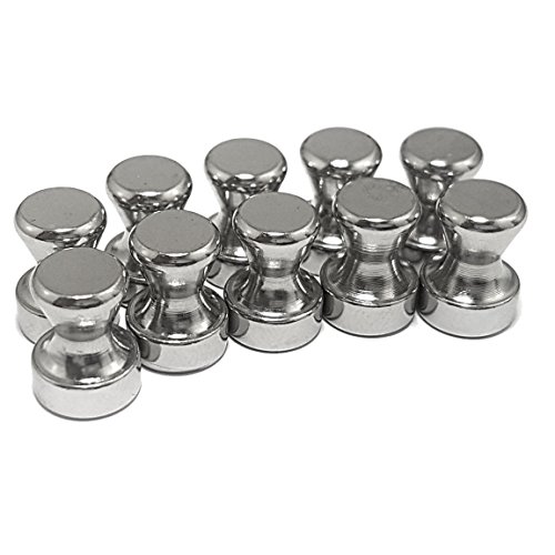 10 hochwertige Magic☇Magnets Edelstahl N42 Neodym Fridge Push Pins sehr starke Pinnwand Magnete Ø12mm,16mm hoch mit sehr starkem Neodymkern
