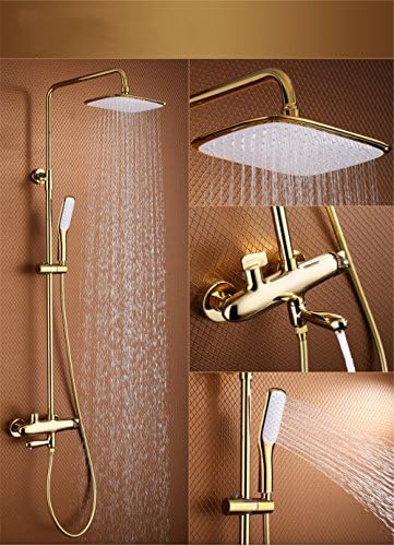 JIAHENGY Shower European style retro fashion personality European-style head kit full copper rain square top lift for Gold
