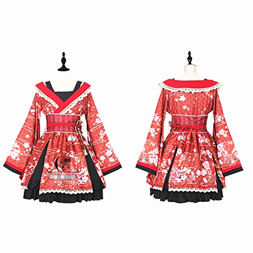 Preisvergleich Produktbild Japanischen Stil Kimono Bademantel Kleid Anime Cosplay YUKATA Serie Japanischen Sommer Nette Mädchen Anime Cosplay Kostüme (Rot, M)