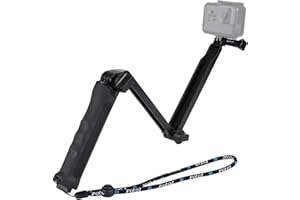 Hensych Monopode Pliable à 3 Voies avec trépied pour Go-Pro Hero 10/9/8/7/6/5/4/3/2/1 pour Osmo Action/Action 2/Insta360 One R Xiaoyi et Autres caméras d'action