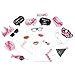 Price comparison product image Pixnor 21Pcs Photo Booth Props on Stick 21th Birthday Party Glasses Photo Booth Props Lips Crown Tie DIY Kits