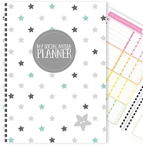 My Social Media Planner (12 months), social networking, blog, blogger, organiser (Blue Stars)