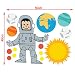 Shopisfy Children's Toddlers Self Adhesive Vinyl Wall Stickers Nursery Décor Decal Art - Space Boy