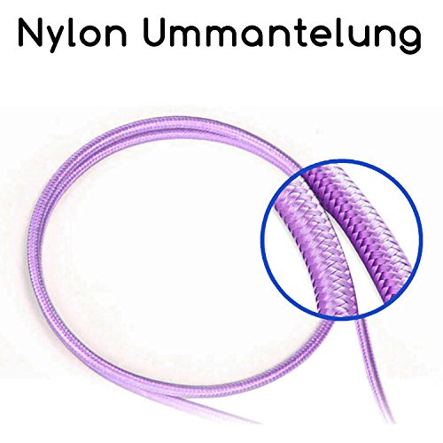 TheSmartGuard USB-C LadegerÃ¤t / 2in1 Ladeset / USB-Typ-C Ladekabel mit Netzteil / Netzstecker fÃ¼r S9, S9+, S8, A8, A8+, Note 8, Sony XZ, XA1, XZ1, HTC 10, U11, Huawei P10 und viele mehr | Nylon | Lila | 2 Meter / 2m