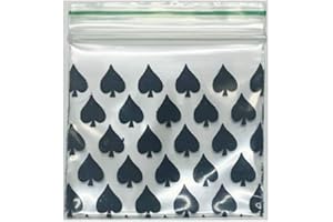 LIVERPOOL ENTERPRISES LTD Small 40x40mm Black Spade Polythene Plastic Baggies - Durable Grip Zip Lock Seal - Resealable Grip Seal Bags (300pcs)