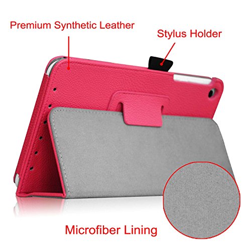 Fintie Asus ME181CX Folio Hülle Case – Slim Fit Schutzhülle Cover Tasche Etui für Asus ME181CX ProSieben Entertainment Pad 20,3 cm(8 Zoll) Tablet-PC (Asus MeMO Pad 8 ME181C), Magenta - 4