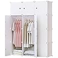 U-HOOME Portable Wardrobe for Hanging Clothes, Combination Armoire, Modular Cabinet for Space Saving, Ideal Storage Organizer Cube for books, toys, towels(12-Cube, Extra Sticers Included)