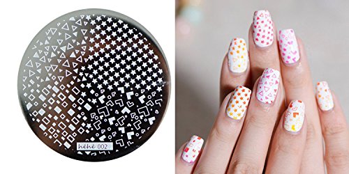 Nail Art DIY Stamping Image Metal Plate Stamp & Scrape Tool star triangle Square pattern - FashionLife