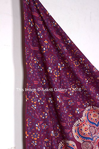 Tapestry Queen Maroon Barmeri Beach Sheet Indian wall Hanging Mandala BedSpread Dorm Decor Bedspread Tapestries 92×82 Inches Aakriti Gallery - 3