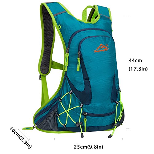 SHTH Wasserdicht Fahrrad Schulter Rucksack Wasser Reisetasche Ultralight für Radsport Outdoor Reiten Bergsteigen Hydration ,44*25*10cm,15L - 2