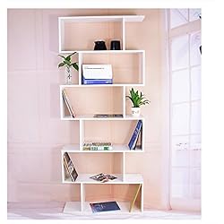 Amantine Étagère Style Échelle Bibliothèque Rangement Livre Fleur 6 Étagères pour Salle de Bain, Salon, Jardin, Taille: 80 * 23 * 192cm, Poids: 24kg (Blanc)