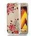 Produktbild Misteem Bling Transparent Hülle Galaxy A5 2017, Kreativ Kristall Glänzend Glitzer Kristall Schutzhülle Weich TPU Silikon Ultra Dünn Durchsichtige Stoßfest Schutz Handy Hülle Etui für für Samsung Galaxy A5 2017 (Rote Weiße Rose Blume)
