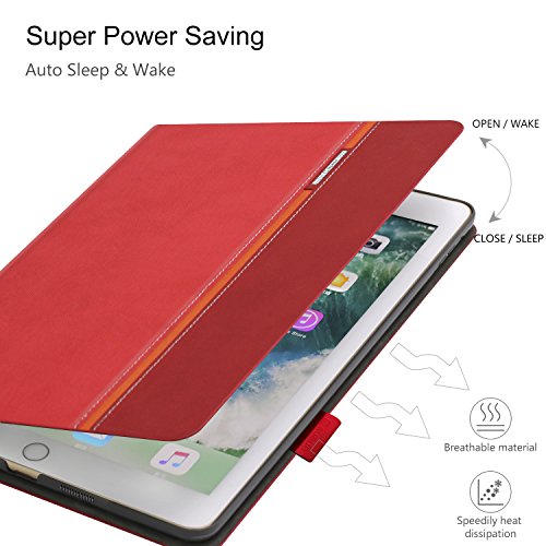 AUAUA iPad Pro 9.7 Hülle, iPad Pro 9.7 PU Leder Tasche Schutzhülle Schal + Clear Schutzfolie(Gift) für Apple iPad Pro 9.7 Zoll Apple Tablet - 6