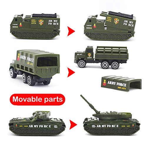 Dreamon Spielzeugautos Militär Fahrzeuge Spielzeug Set Mini Cars Modelle aus Metalllegierung für Kinder ab 3 Jahren,6 Pcs - 4