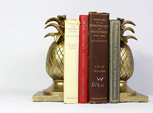 Gold Pineapple Bookend, Vintage Reproduction bookends, Hollywood Regency Accessories,Palm Beach, Tropical Living, Beverly Hills, Bookend