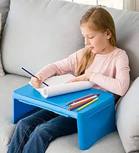 DROZIP Compact Foldable Desk Kids/Children Study Table, Lap Desk, Laptop Stand, Workstation College Student Bed Desk with Contains Extra Storage Space with dividers Under The top Cover