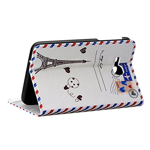 tinxi® Kunstleder Tasche für Samsung Tab 3 7.0 Lite T110 T111 T113 T116 7 Zoll (17,78 cm) Tasche Leder PC Tablet Schutzhülle Hülle Etui Flipcase Cover Case mit Standfunktion Gummibänder Briefumschlag (NICHT FÜR Tab 3 7.0 T210 T211 geeignet) - 2