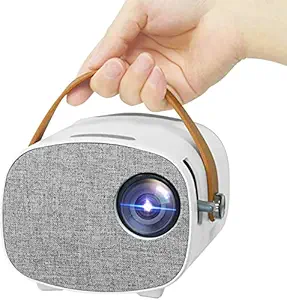 Sanyipace Mini Projector,Portable Projector,Outdoor Movie Projector for Children Presents, Home Theater Projector 1080P Supported, Compatible with TV Stick, HDMI, USB, Micro SD, AV, Laptop(White)