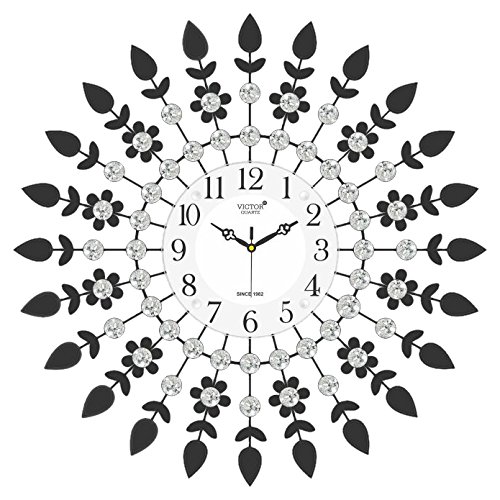 Victor Metal Analog Wall Clock (60 cm x 60 cm x 5.6 cm, Black, VC112)