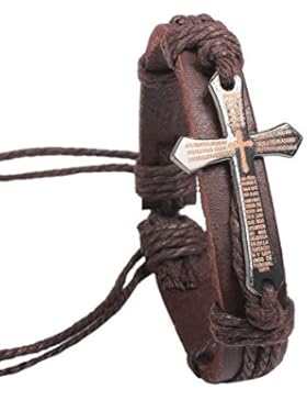 Kreuz Armband Herren Braun Vater Unser Jesus God Christian Braclet Gott Christlicher Schmuck