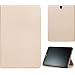 Produktbild KingSang Samsung Galaxy Tab S3 9.7 Lederhülle - mit Einschlaf / Aufwach Funktion Tab S3 2017 Leder Tasche Hülle Case Auto Sleep / Wake Up [Ultra Dünn] Brieftasche Slim Leder Schutzhülle für Samsung Galaxy Tab S3 9.7 (2017) SM-T820/T825 Tablet (Golden)