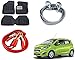 Auto Pearl Premium Quality Car Accessories Combo of Car Floor Foot Mats 3D Black. & Car Heavy Duty Jumper Booster Cables Anti Tangle Copper. & Full Steel Towing Tow Cable 2000kgs 6mm Heavy Duty 4Mtr. For Chevrolet Beat Type-2 RS.2356.00